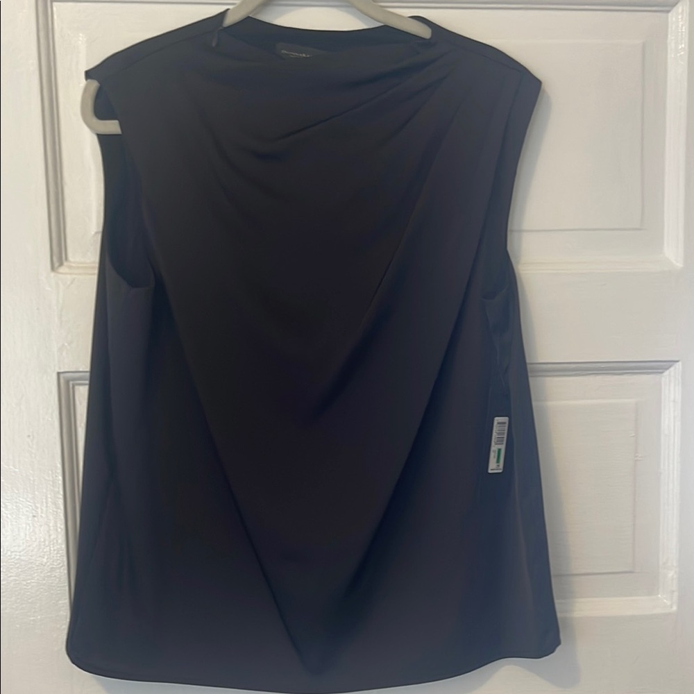 NWT Donna Karan Black Sleeveless Blouse
